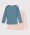 Girls' Long-Sleeved Cotton Openwork T-Shirt - 2-Pack variante 1