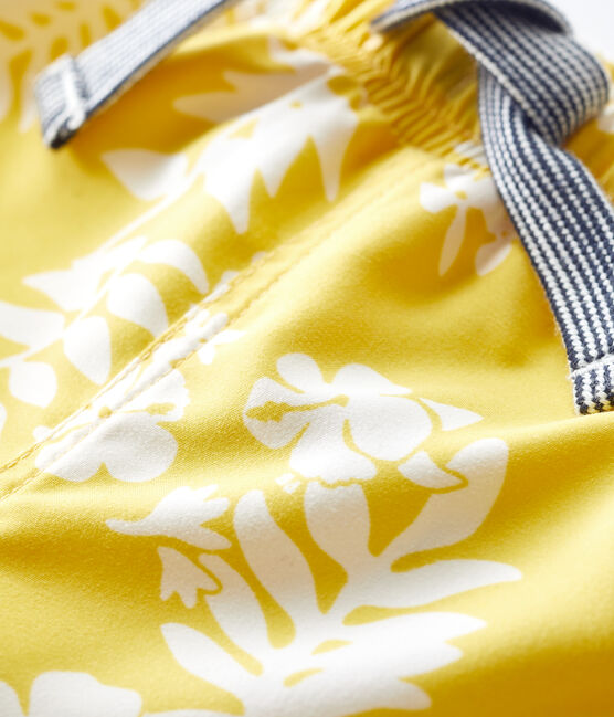 Babies' Eco-Friendly Swim Shorts ORGE yellow/MARSHMALLOW white