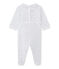 Baby girl's heart-print sleepsuit ECUME white/MEDIEVAL blue