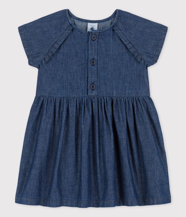 Babies' Organic Light Denim Dress blue