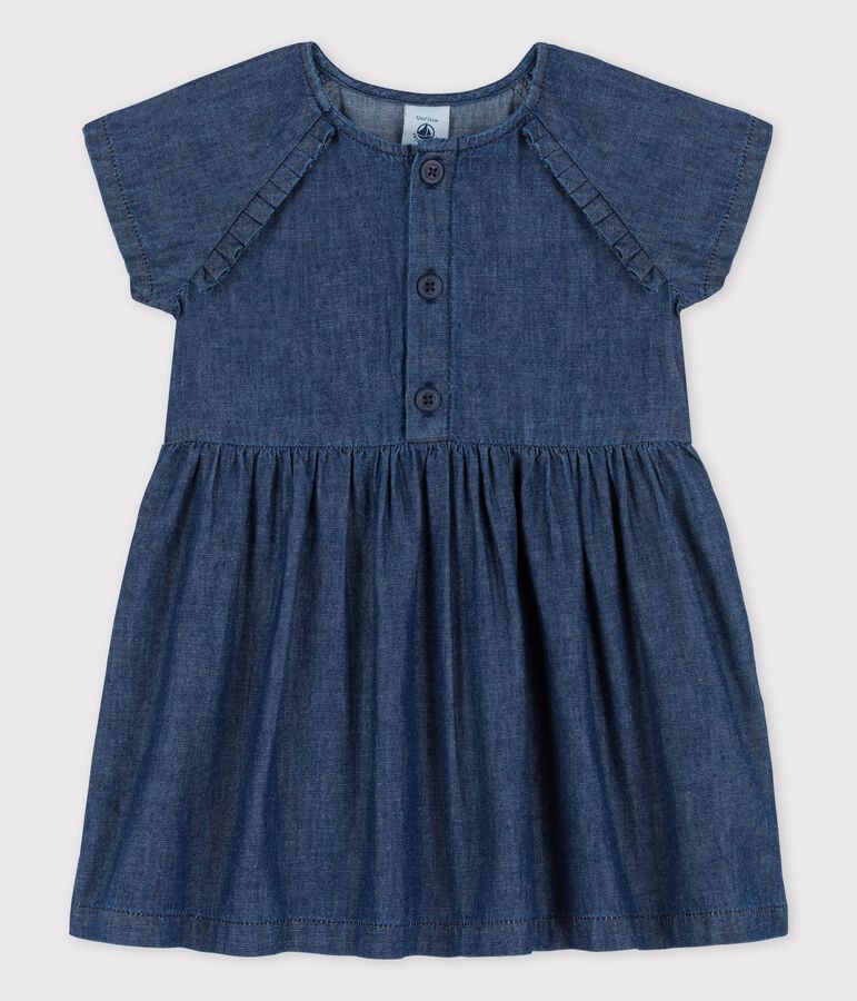 Babies' Organic Light Denim Dress blue