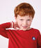 Children's long-sleeved plain cotton T-shirt red