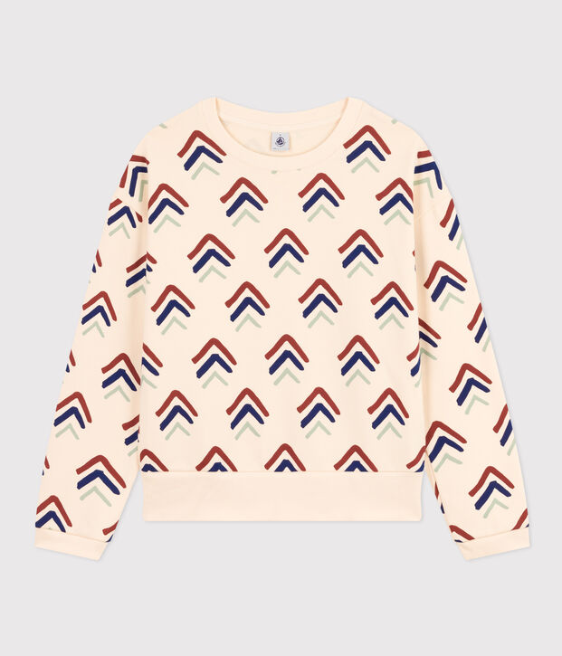 Women's Fleece Sweatshirt Ecru/multicolor