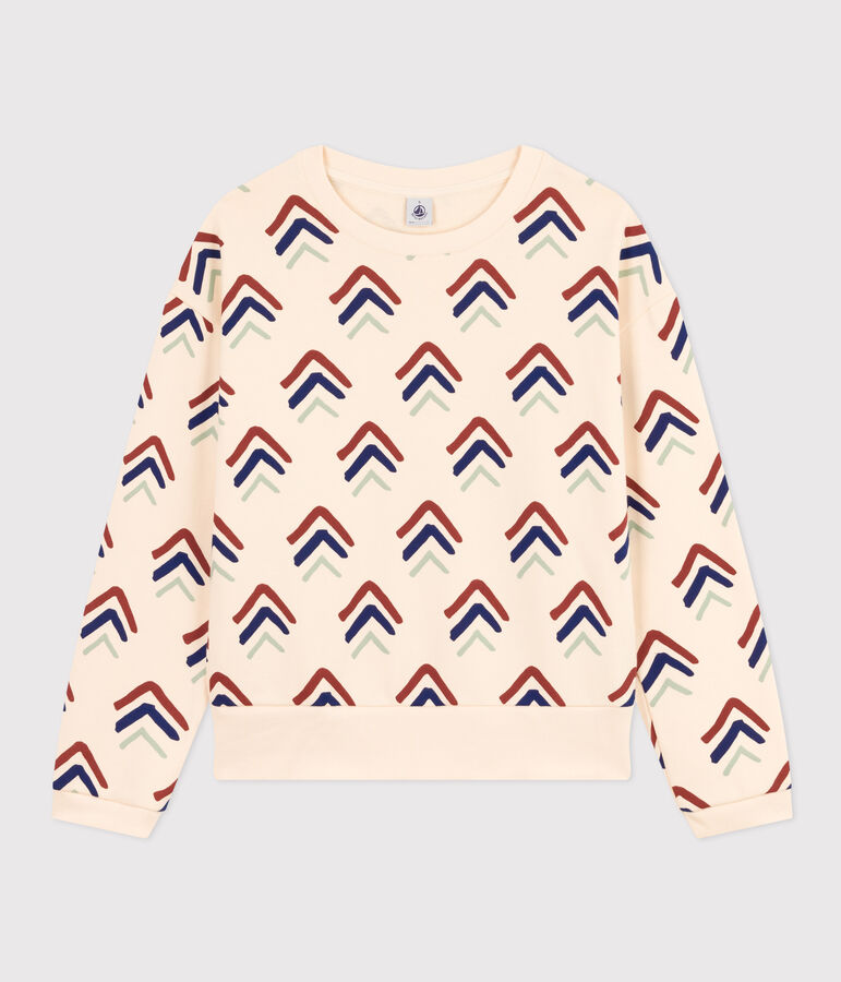 Women's Fleece Sweatshirt Ecru/multicolor
