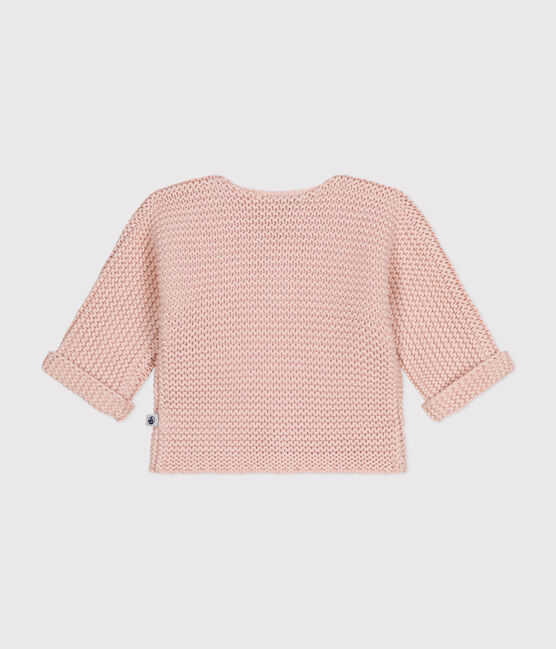 Babies' Moss Stitch Knit Cardigan SALINE pink
