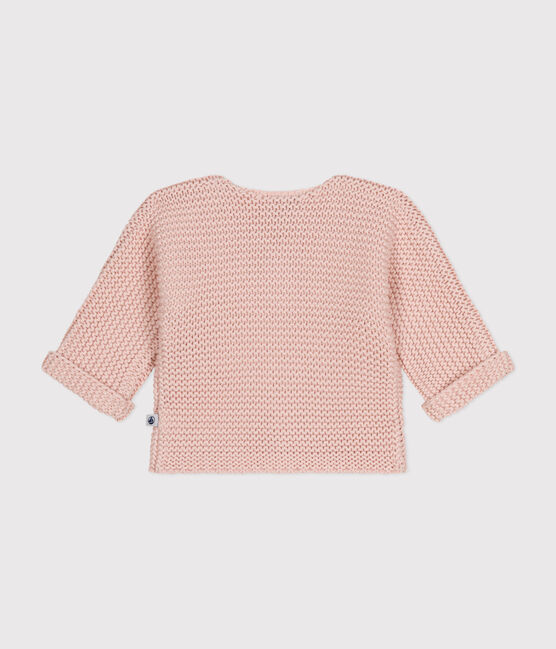 Babies' Moss Stitch Knit Cardigan SALINE pink