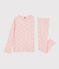 Girls' Star Print Cotton Pyjamas MINOIS pink/MARSHMALLOW white