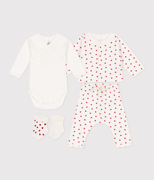 Newborn Baby Mini Heart Patterned Gift Set multicolor