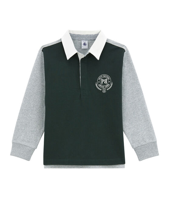 Boy's rugby shirt SHERWOOD green/MULTICO white