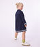 Children's long-sleeved plain cotton dress blue