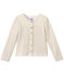 Girl's striped cardigan MARSHMALLOW white/EM DORE brown