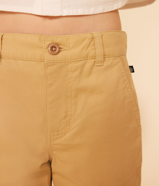 Boys' Cotton Canvas Bermuda Shorts FACILE beige