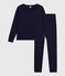 Women's plain cotton pyjamas SMOKING blue