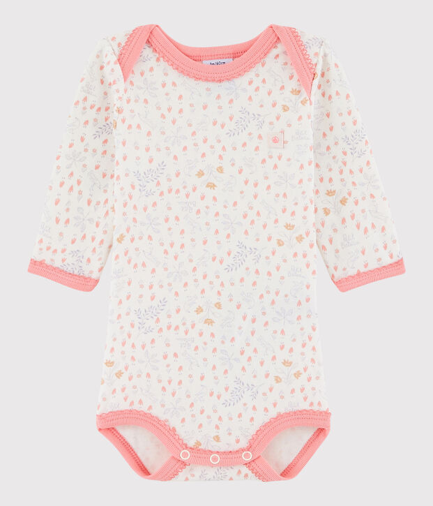 Baby Girls' Long-Sleeved Bodysuit white/multicolor