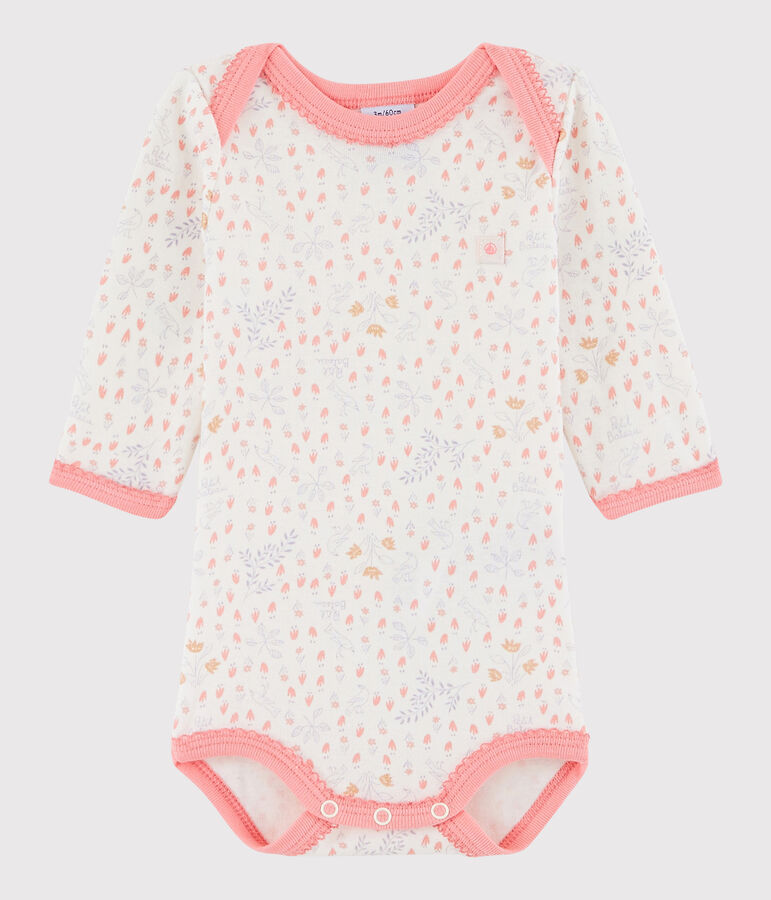 Baby Girls' Long-Sleeved Bodysuit white/multicolor