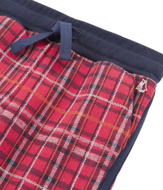 Boys' Tartan Knit Trousers TERKUIT red/SMOKING blue/BELUGA