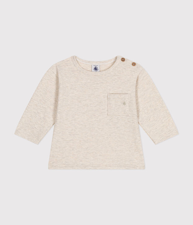 Babies' long-sleeved fine jersey T-shirt MONTELIMAR CHINE