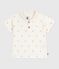 Babies' short-sleeved cotton polo shirt printed with vintage boats MILK red/POMPEI