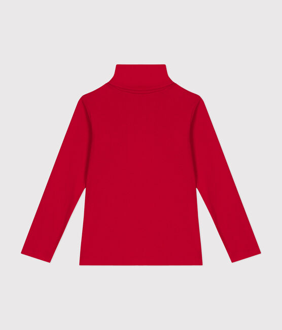 Cotton roll neck top for girls or boys CORRIDA red