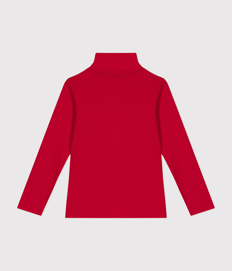 Cotton roll neck top for girls or boys red