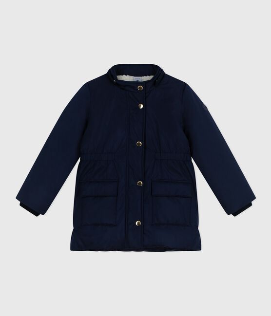 Children's plain mid-length parka SMOKING blue