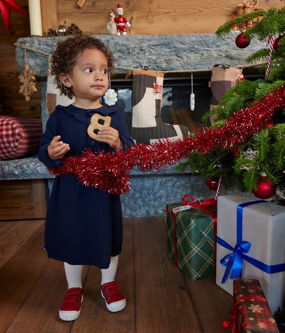 Babies' Long-Sleeved Knit Dress SMOKING blue