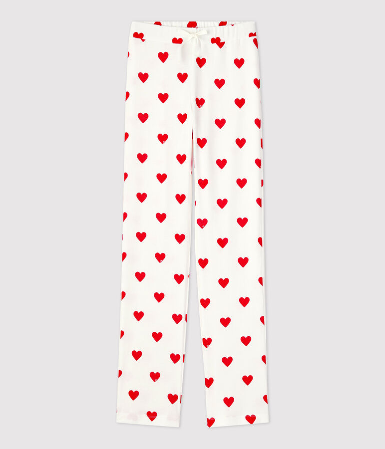 Women's Organic Cotton Trousers white/red