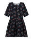 Girl's quilted double knit dress with 3/4 sleeves