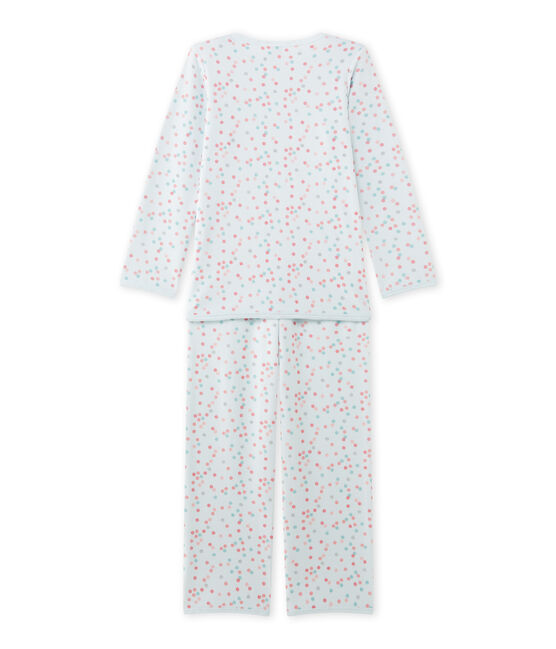Girl's terry velour pyjamas BOCAL blue/MULTICO white