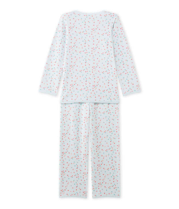 Girl's terry velour pyjamas blue/multicolor
