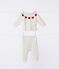 Babies' two-piece knitted outfit MARSHMALLOW red/CORRIDA white