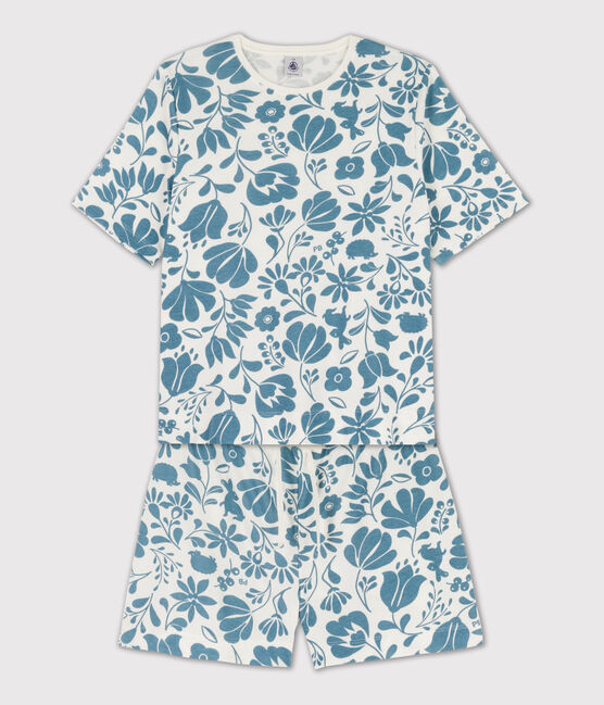 Women's Floral Cotton Short Pyjamas MARSHMALLOW white/ROVER