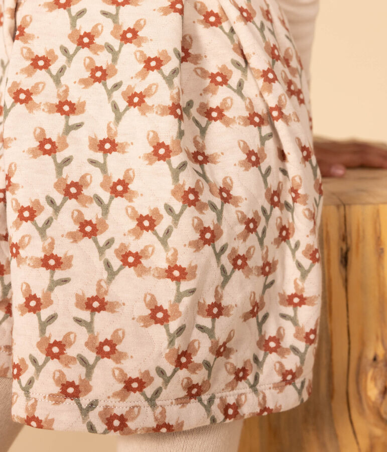 Girls' long-sleeved printed dress AVALANCHE white/MULTICO