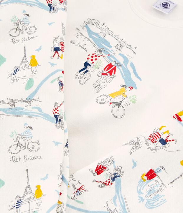 Little girl's pyjamas white/multicolor