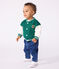 Babies' varsity-style cotton jacket in two colours EVERGREEN green/MILK