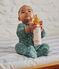 Babies' Starry Velour Pyjamas BRUT blue/MARSHMALLOW white