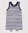Babies' Thick Organic Jersey Playsuit MARSHMALLOW white/SMOKING blue