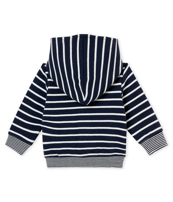 Baby boy's striped sweatshirt SMOKING blue/MARSHMALLOW white