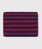 Children's stripy fleece-lined knitted snood blue/red