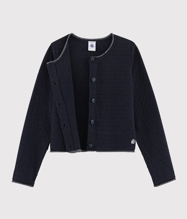 Girls' Wool/Cotton Cardigan blue