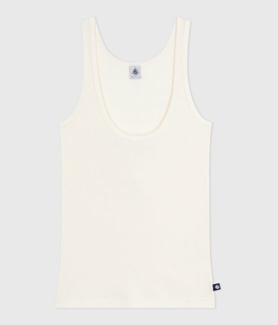 Women's lightweight wool and cotton blend tank top MILK Ecru