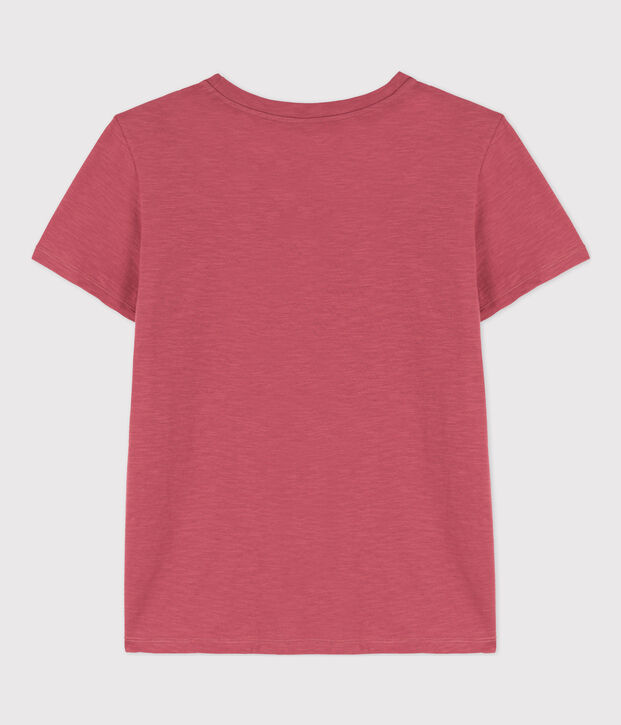 Women's Straight Round-Neck Cotton T-Shirt pink