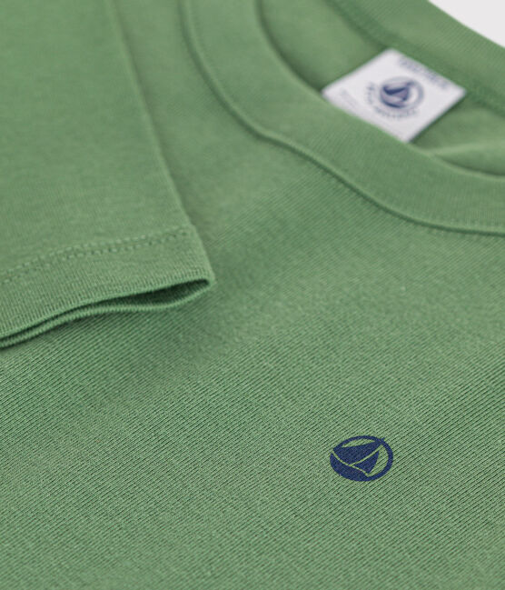 Children's long-sleeved rib knit unisex t-shirt PALMERAIE green