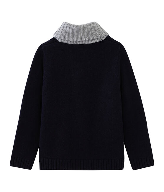 Boys' Knit Cardigan SUBWAY grey/SMOKING blue/CUIVRE