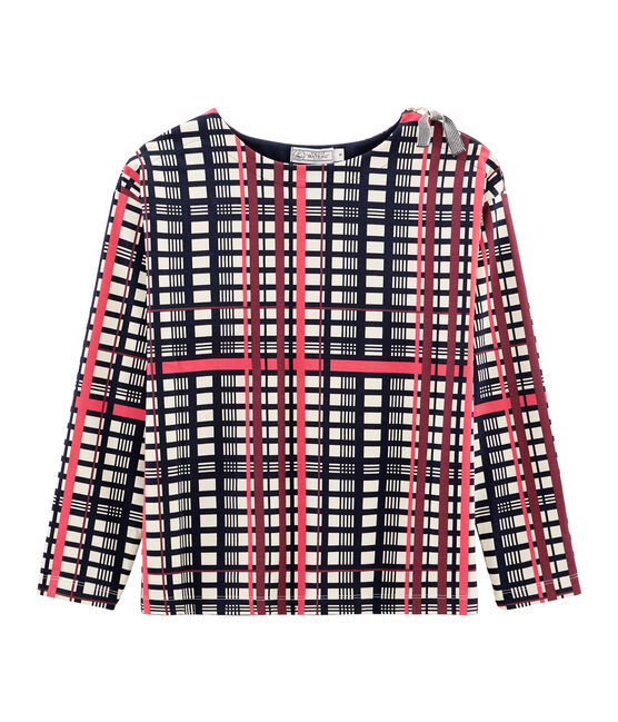 Women's Checked Sailor Top COQUILLE beige/MULTICO white