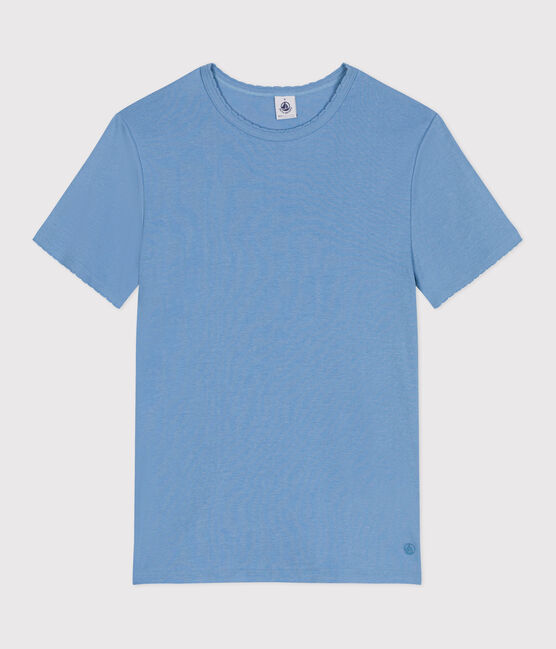 Women's Iconic Cocotte stitch cotton T-Shirt ALASKA blue