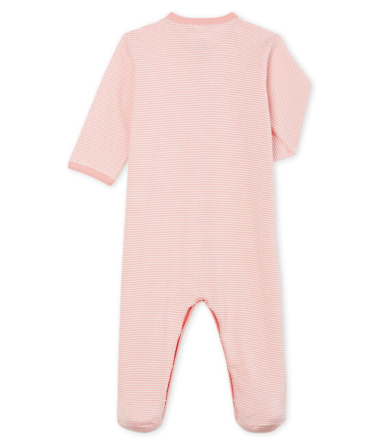 Baby Girls' Ribbed Sleepsuit CHARME pink/MARSHMALLOW white