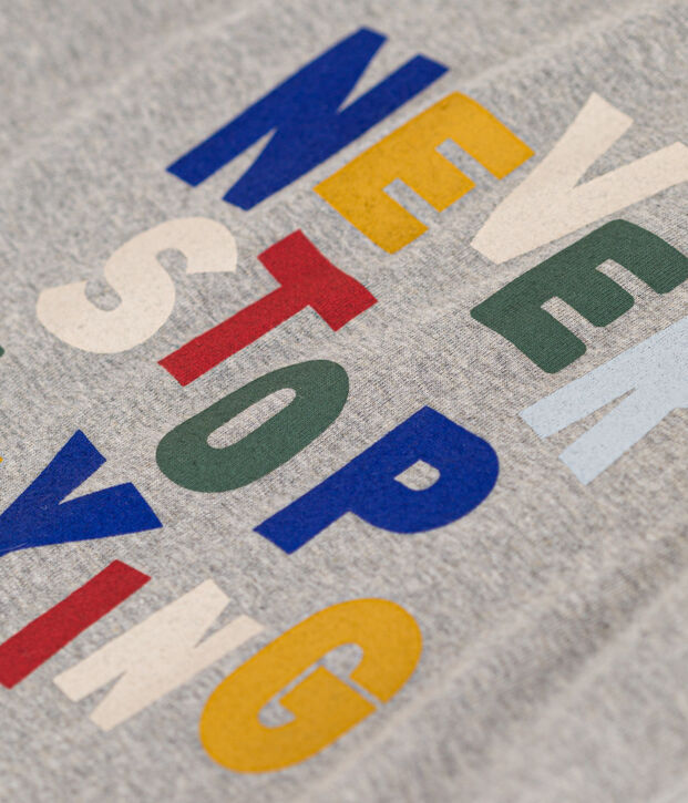 Boys' Printed Lightweight Jersey T-shirt grey