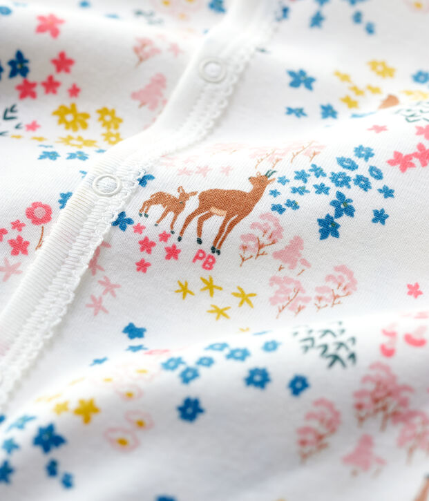Babies' Floral Organic Cotton Sleepsuit white/multicolor