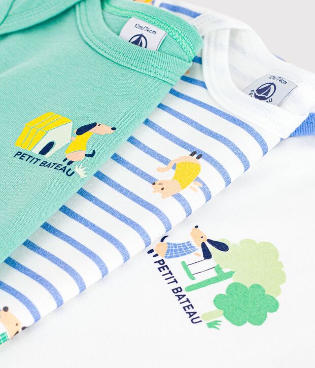 Lot de 3 bodies manches courtes en coton multicolor